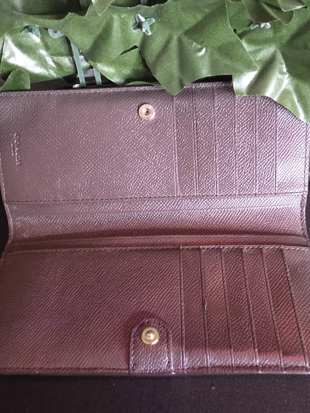 Coach Leather Zip-Around Wallet in Cognac Brown